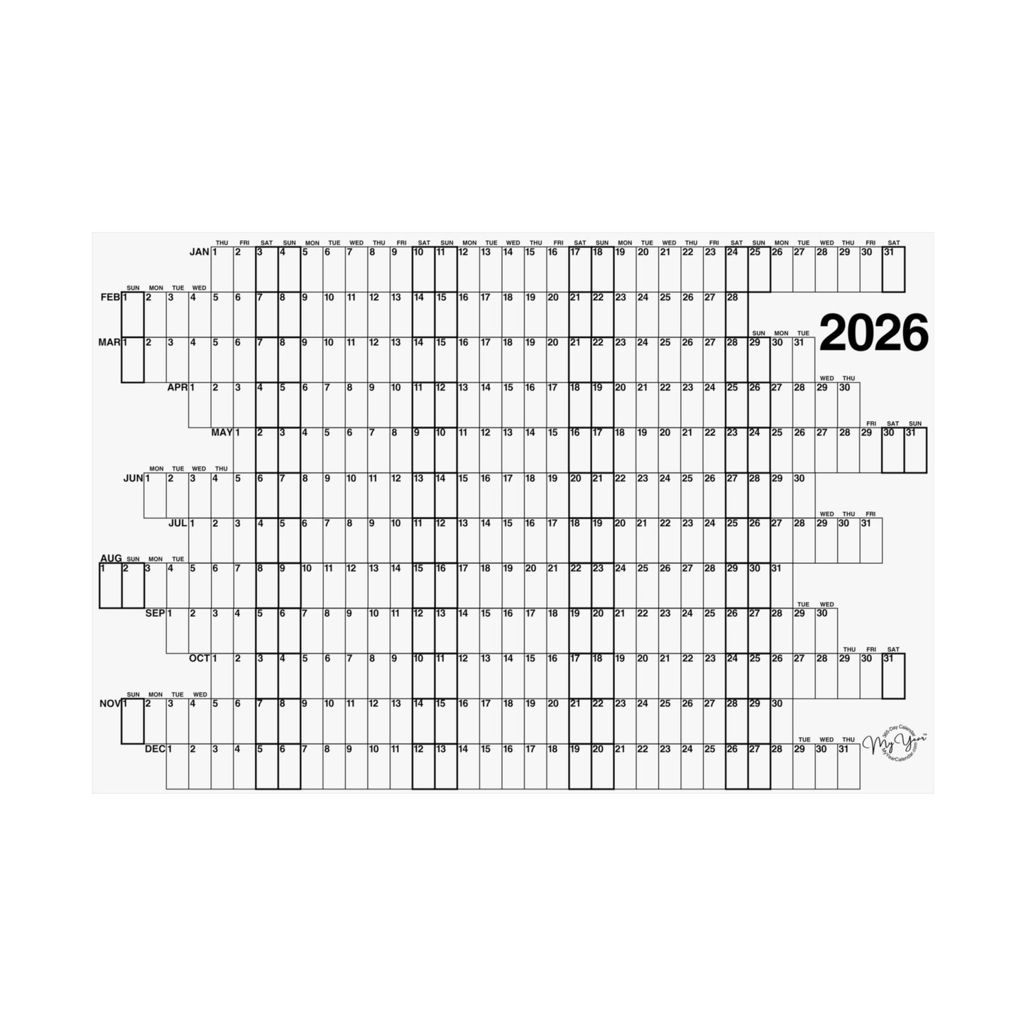 2026 Outlined Weekends